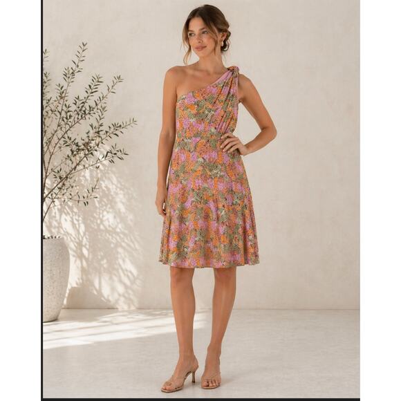 Sky To Moon Dresses & Skirts - Sky to Moon Western Date Night Romantic Boho Pink Floral One Shoulder Sun Dress